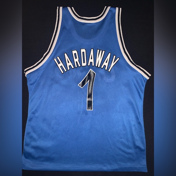 SOLD Champion Orlando Magic Penny Hardaway #1 Blue NBA Jersey 48 Adult XL - Picture 2 of 7